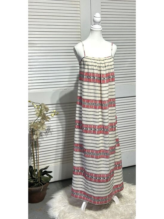 Madewell Dresses & Skirts - Madewell Women's Red White Sicily Cotton Tribal Print Maxi Dress Size M 3577